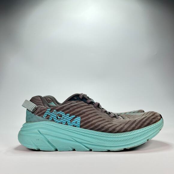 Hoka One One Rincon Gray Aqua Blue Running Shoes 1102875 CGAS Women's Size 8 - Picture 1 of 11
